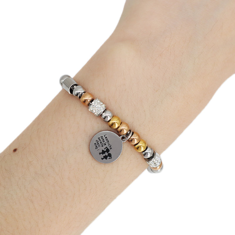 Manufacture Fashionable China Factory Wholesale Custom Gift Jewelry Stainless Steel No Tarnish Round Charm Ajustable Bracelet Bangle For Women