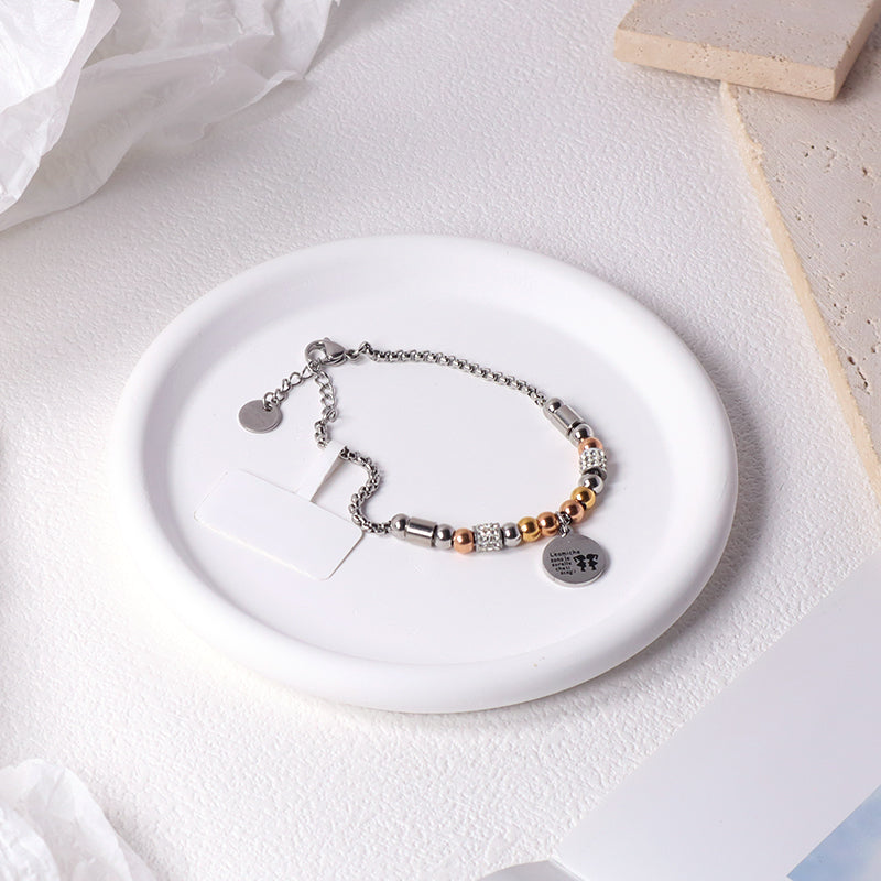 Manufacture Fashionable China Factory Wholesale Custom Gift Jewelry Stainless Steel No Tarnish Round Charm Ajustable Bracelet Bangle For Women