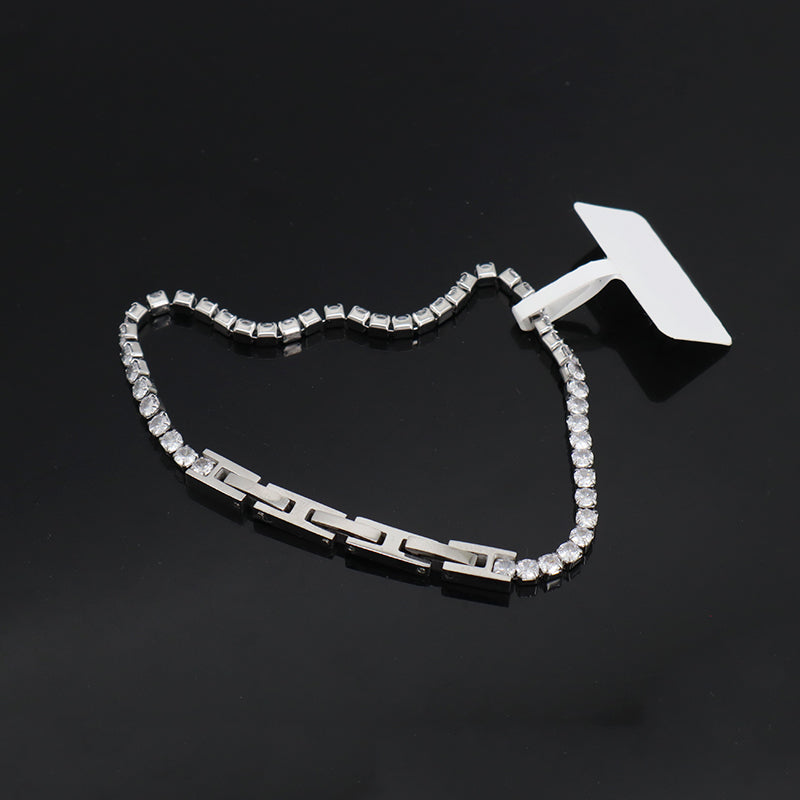 Hot Selling New Wholesale Manufacture Custom Factory Fashion Women Jewelry Ajustable No Tarnish Stainless Steel Micro Pave CZ Bangle Bracelet