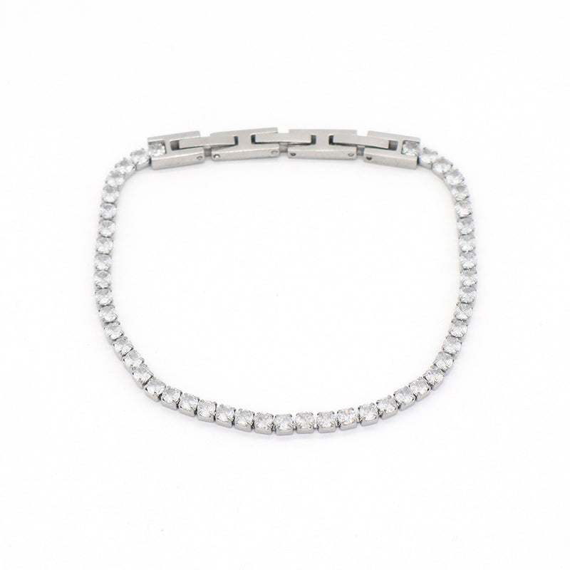 Hot Selling New Wholesale Manufacture Custom Factory Fashion Women Jewelry Ajustable No Tarnish Stainless Steel Micro Pave CZ Bangle Bracelet