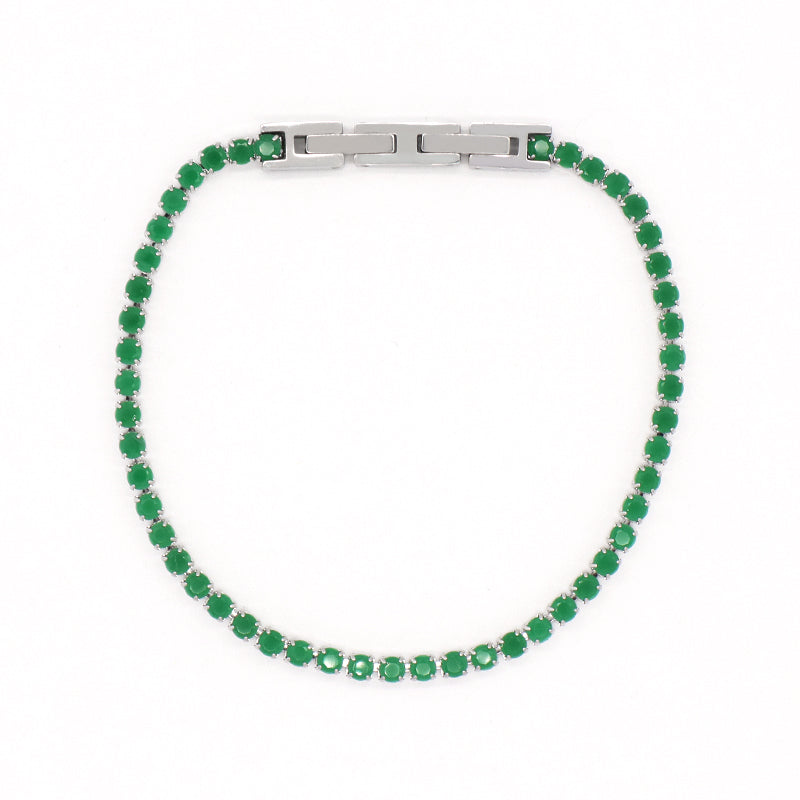 Fashion Women Jewelry Manufacture Various Color New Wholesale Custom China Factory Ajustable No Tarnish Stainless Steel Micro Pave CZ Bracelet Bangle