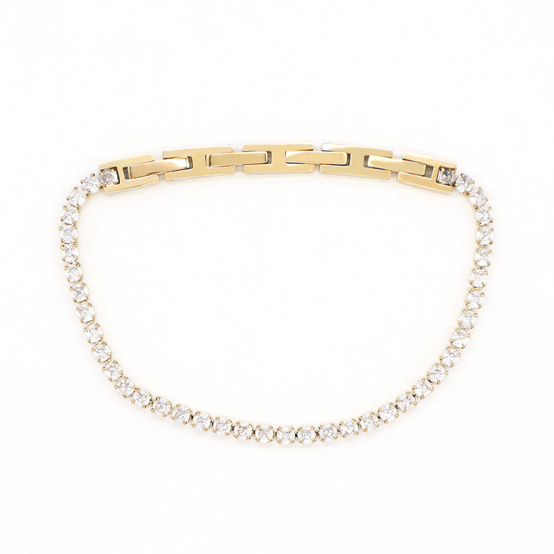 Custom China Factory Fashion New Wholesale Manufacture Women Jewelry Ajustable Gold Plated Stainless Steel Black Green Micro Pave CZ Bracelet Bangle