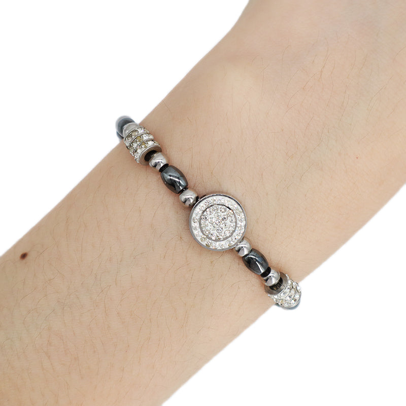 China Factory Manufacture Fashion Wholesale Custom Jewelry Gift Stainless Steel No Tarnish CZ Round Charm Ajustable Bracelet Bangle For Women