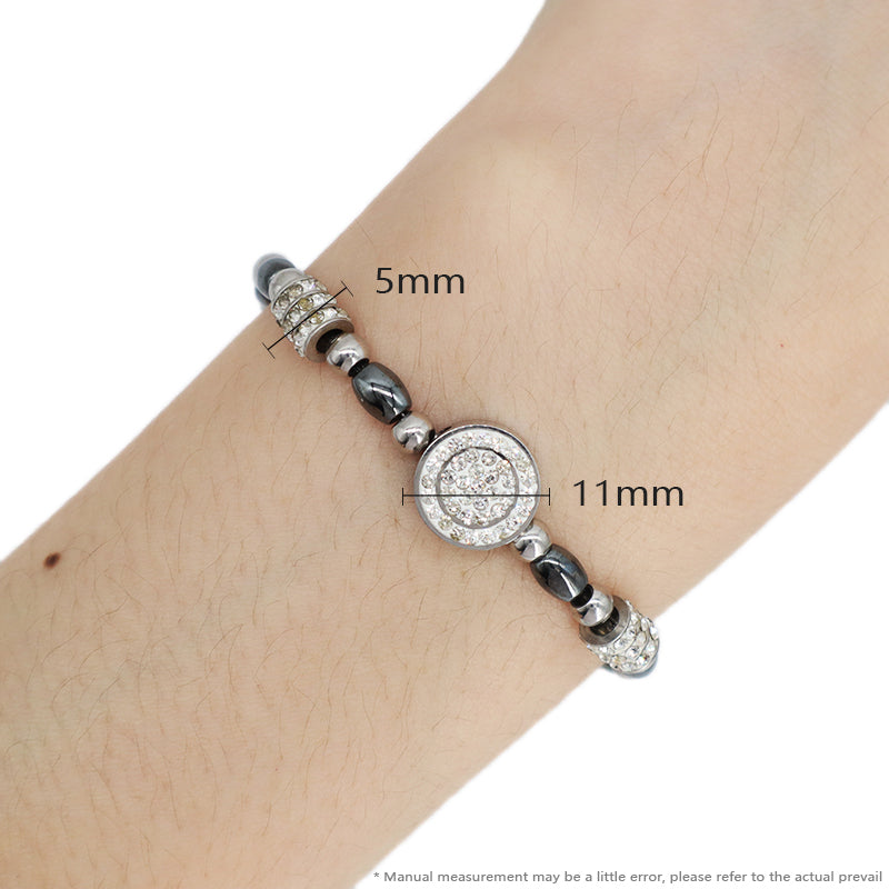 China Factory Manufacture Fashion Wholesale Custom Jewelry Gift Stainless Steel No Tarnish CZ Round Charm Ajustable Bracelet Bangle For Women