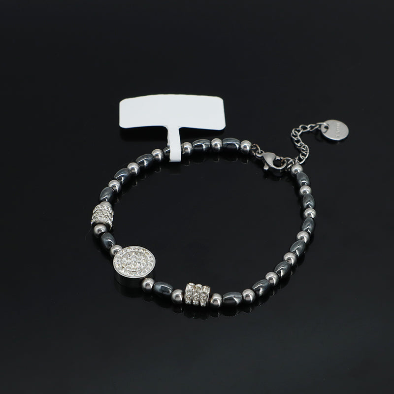 China Factory Manufacture Fashion Wholesale Custom Jewelry Gift Stainless Steel No Tarnish CZ Round Charm Ajustable Bracelet Bangle For Women