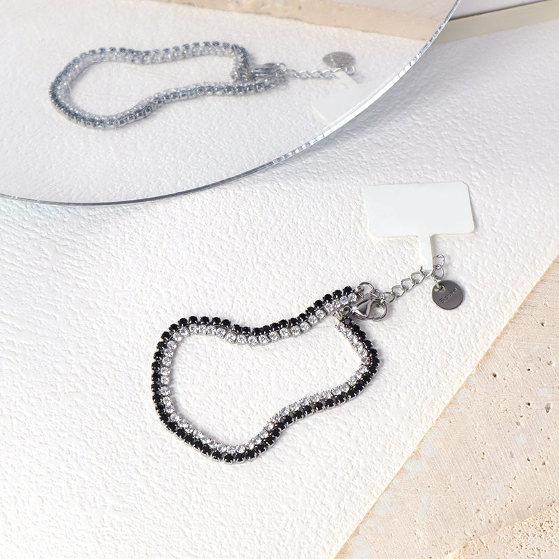 Wholesale China Factory Manufacture Fashion Custom Jewelry Black CZ Stainless Steel No Tarnish Charm Ajustable Double Layer Bracelet Bangle For Women Gift