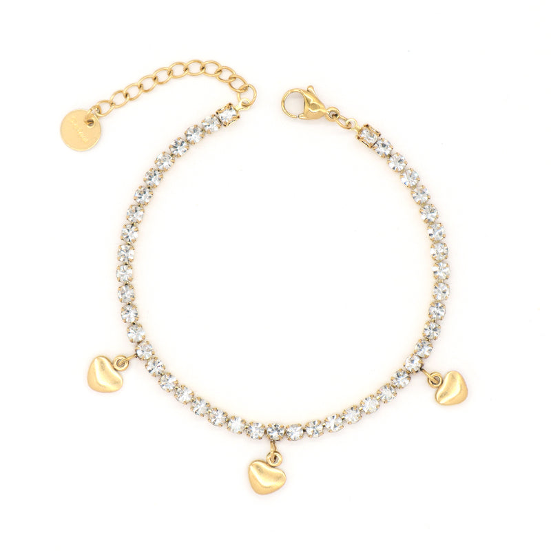 Newest Wholesale Custom China Factory Manufacture Fashionable Jewelry Ajustable CZ Women Gift Stainless Steel Star Heart Charm Bracelet Bangle