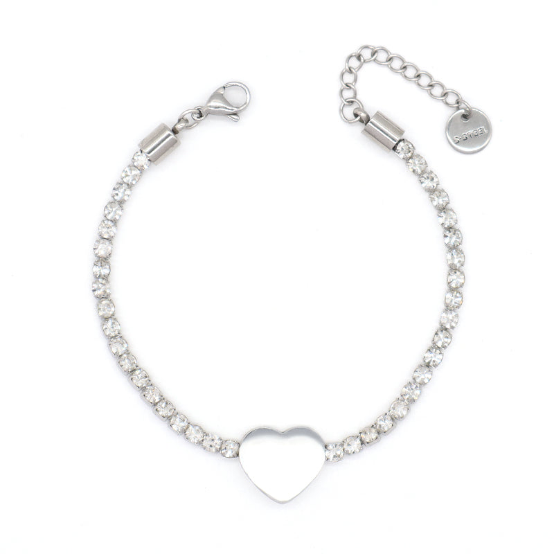 Good Qualilty China Factory Wholesale Manufacture Fashion Custom Jewelry Women Ajustable CZ Gold Plated Stainless Steel Life Tree Heart Charm Bracelet Bangle For Gift