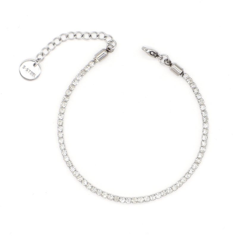 Customized China Factory Wholesale Manufacture Fashion Jewelry Women Ajustable Gold Plated Black White CZ Stainless Steel Bracelet Bangle For Gift