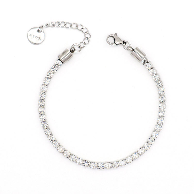 Customized China Factory Wholesale Manufacture Fashion Jewelry Women Ajustable Gold Plated Black White CZ Stainless Steel Bracelet Bangle For Gift