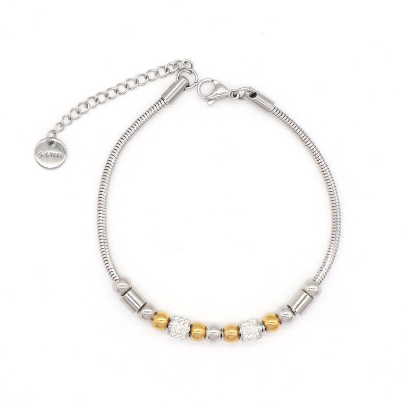 Ajustable Custom New Wholesale Manufacture Factory Fashion Women Jewelry Rose Gold Plated Stainless Steel Micro Pave CZ Bangle Bracelet