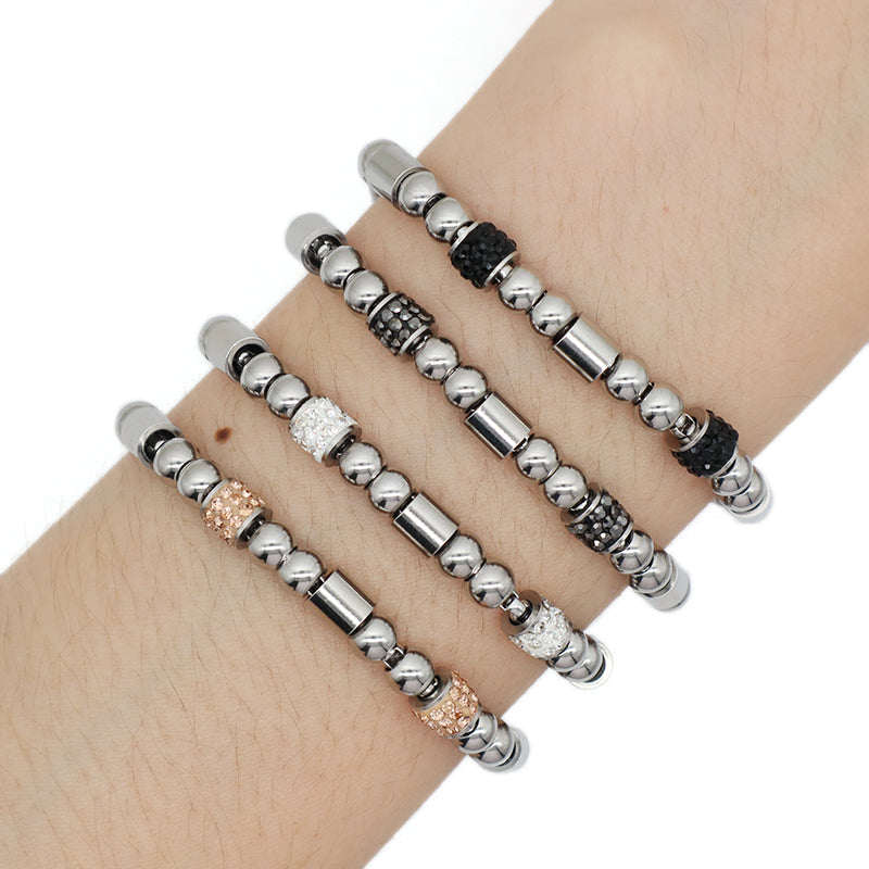 Hot Selling New Wholesale Manufacture Custom Factory Fashion Women Jewelry Ajustable No Tarnish Stainless Steel Micro Pave CZ Bangle Bracelet