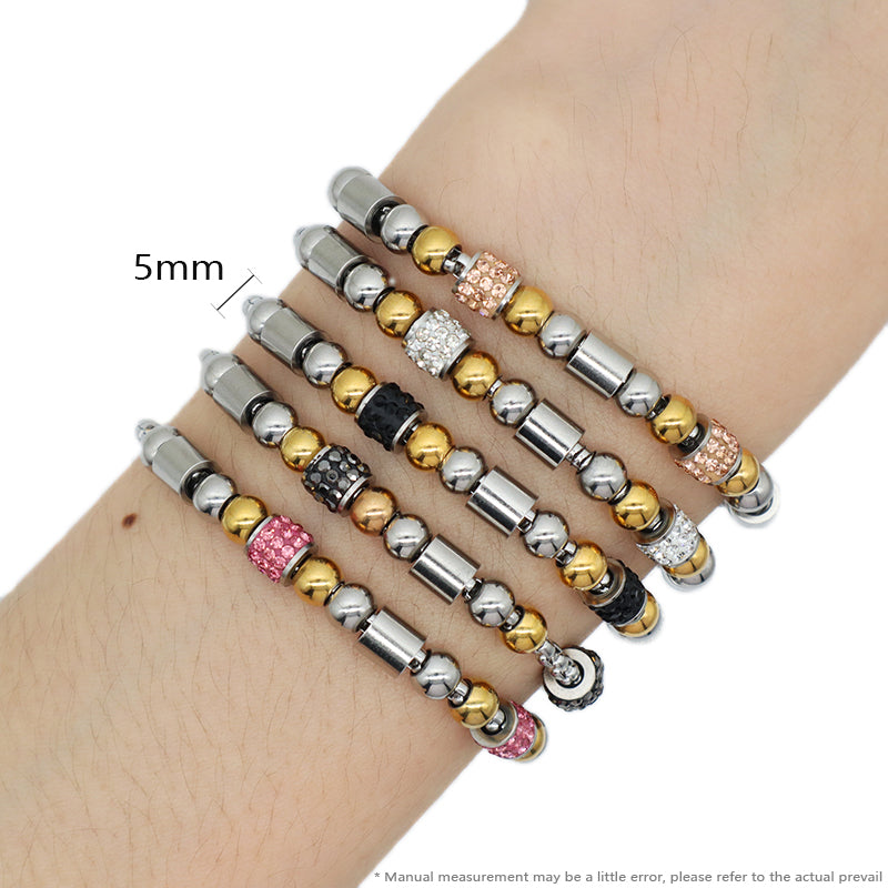 Various New Wholesale Manufacture Custom Factory Fashion Women Jewelry Ajustable No Tarnish Stainless Steel Black Pink Grey Micro Pave CZ Bangle Bracelet