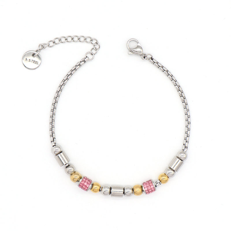Various New Wholesale Manufacture Custom Factory Fashion Women Jewelry Ajustable No Tarnish Stainless Steel Black Pink Grey Micro Pave CZ Bangle Bracelet