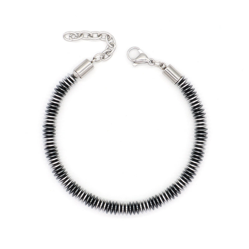 New Bulk Sale Custom Wholesale China Factory Manufacture Fashionable Jewelry Gift Ajustable Stainless Steel Grey Blue Charm Bracelet Bangle For Women Men
