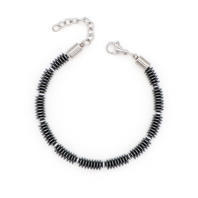 New Bulk Sale Custom Wholesale China Factory Manufacture Fashionable Jewelry Gift Ajustable Stainless Steel Grey Blue Charm Bracelet Bangle For Women Men
