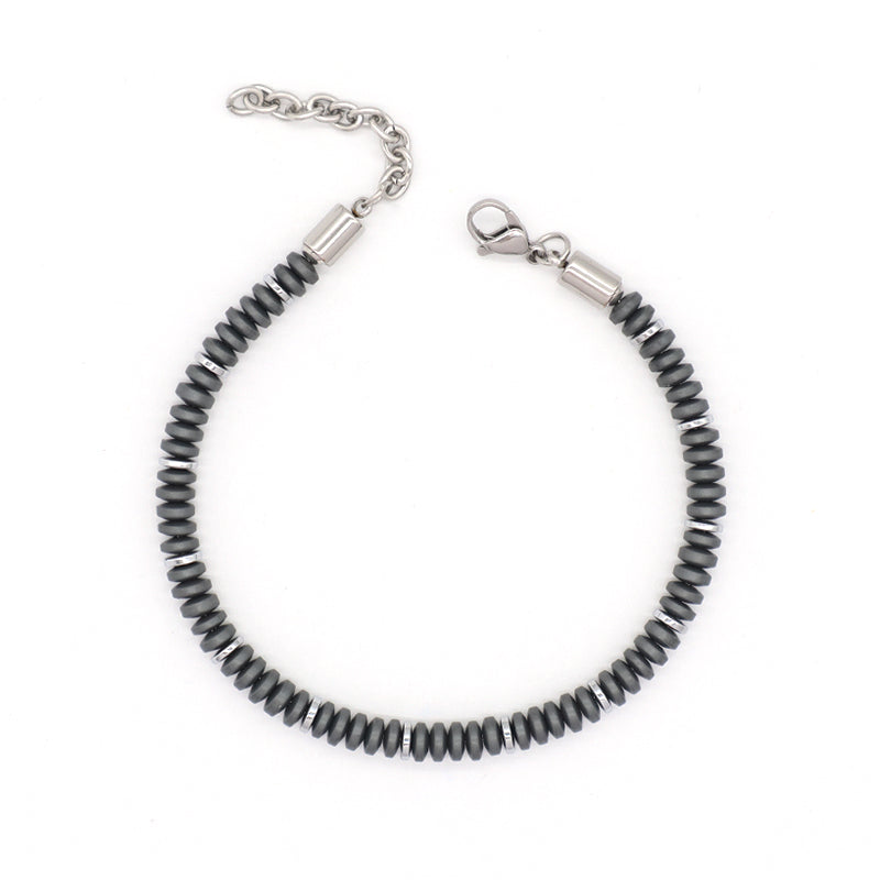 New Bulk Sale Custom Wholesale China Factory Manufacture Fashionable Jewelry Gift Ajustable Stainless Steel Grey Blue Charm Bracelet Bangle For Women Men