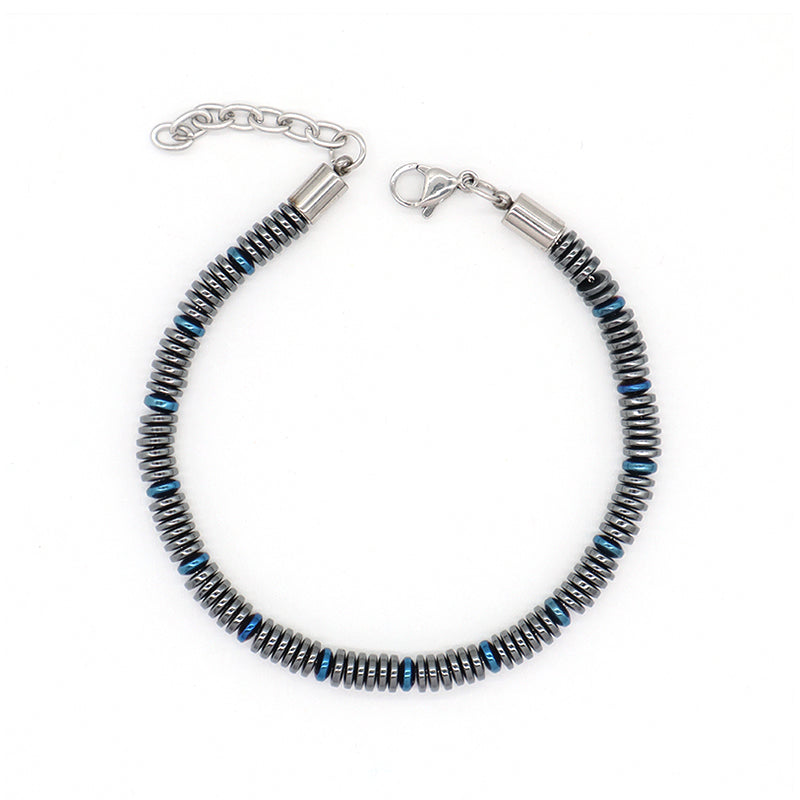 New Bulk Sale Custom Wholesale China Factory Manufacture Fashionable Jewelry Gift Ajustable Stainless Steel Grey Blue Charm Bracelet Bangle For Women Men