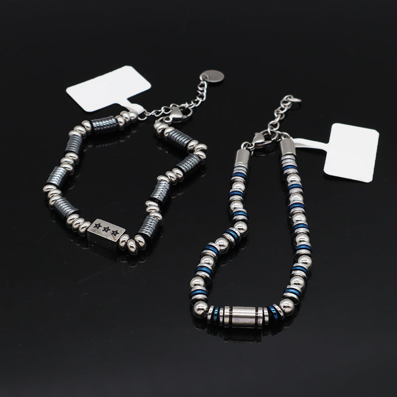 Fashion Women Jewelry Wholesale Customized China Factory Manufacture Star Charm Bangle Gift Ajustable Blue Grey Stainless Steel Star Bracelet