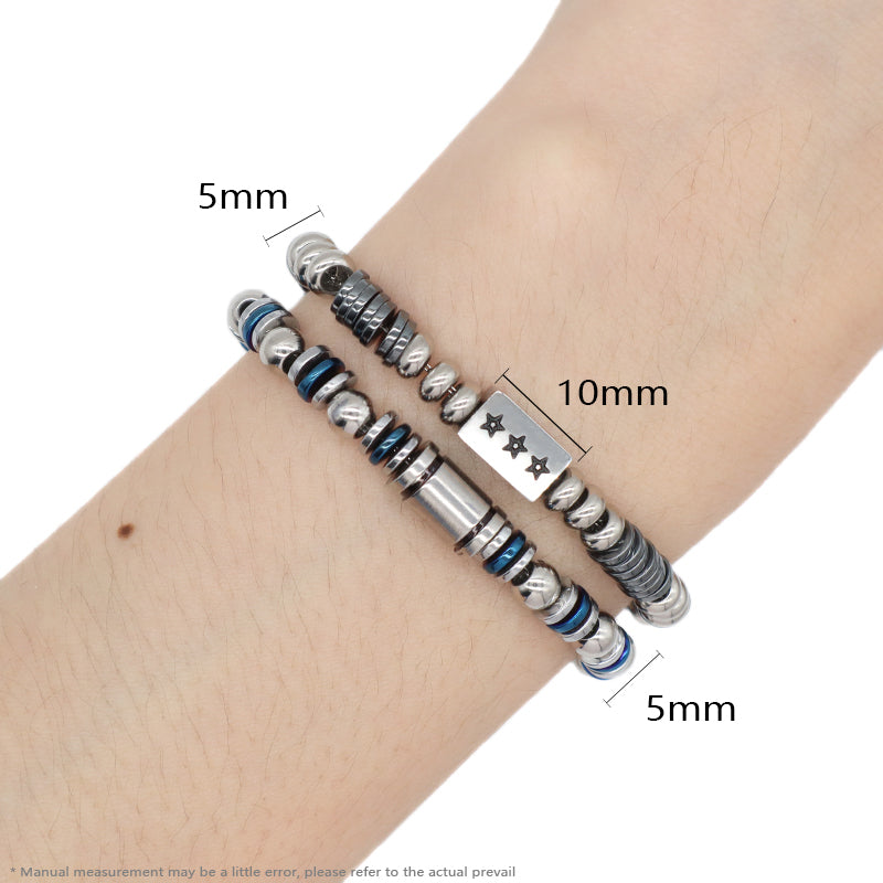 Fashion Women Jewelry Wholesale Customized China Factory Manufacture Star Charm Bangle Gift Ajustable Blue Grey Stainless Steel Star Bracelet