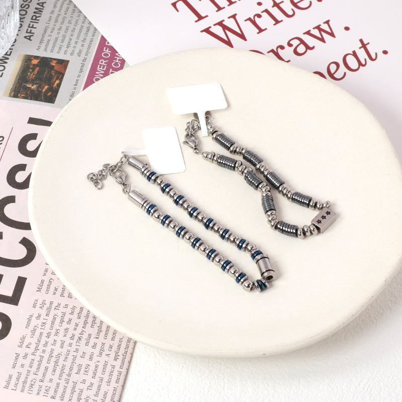 Fashion Women Jewelry Wholesale Customized China Factory Manufacture Star Charm Bangle Gift Ajustable Blue Grey Stainless Steel Star Bracelet