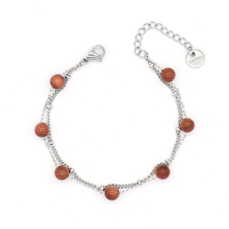 Manufacture China Factory Wholesale Fashion Custom Jewelry Women Beads Charm Gift Ajustable No Tarnish Stainless Steel Bracelet Bangle