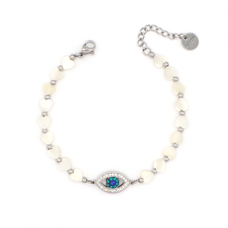 Good Qualilty Fashion Custom China Factory Wholesale Manufacture Devil Eyes Bangle Jewelry Women Ajustable CZ Stainless Steel Evil Eyes Bracelet For Gift