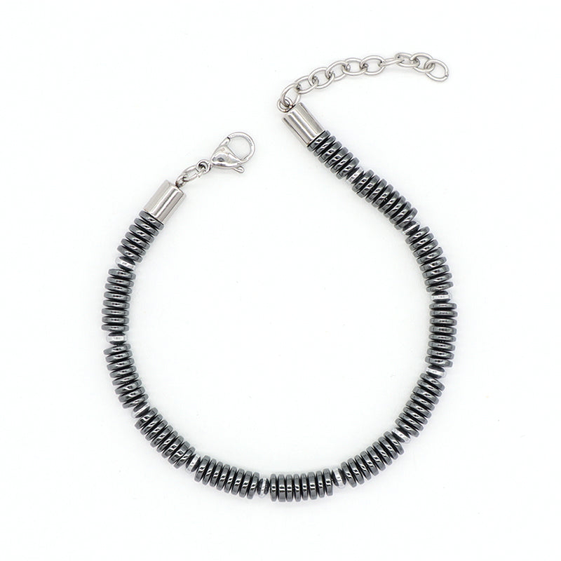 Fashionable Manufacture Wholesale Customized China Factory Jewelry Gift Women Bangle Ajustable Grey Gold Blue Beads Charm Stainless Steel Bracelet