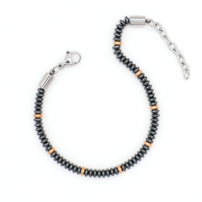 Fashionable Manufacture Wholesale Customized China Factory Jewelry Gift Women Bangle Ajustable Grey Gold Blue Beads Charm Stainless Steel Bracelet