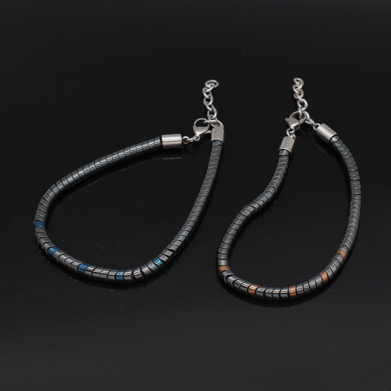 Custom China Factory Fashionable Manufacture Wholesale Jewelry Gift Bangle Women Ajustable Blue Gold Beads Charm Stainless Steel Bracelet