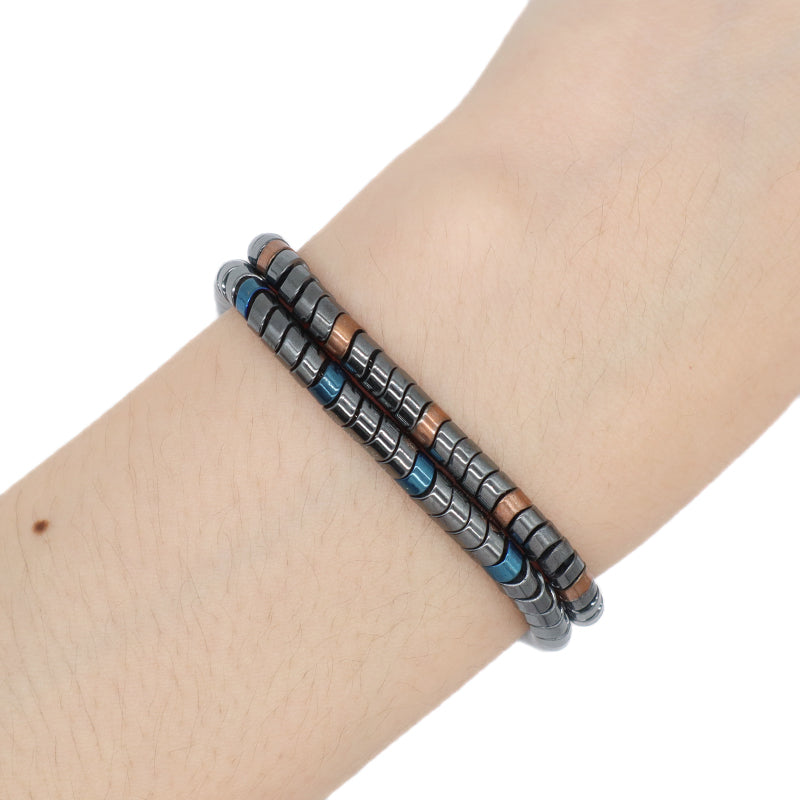 Custom China Factory Fashionable Manufacture Wholesale Jewelry Gift Bangle Women Ajustable Blue Gold Beads Charm Stainless Steel Bracelet