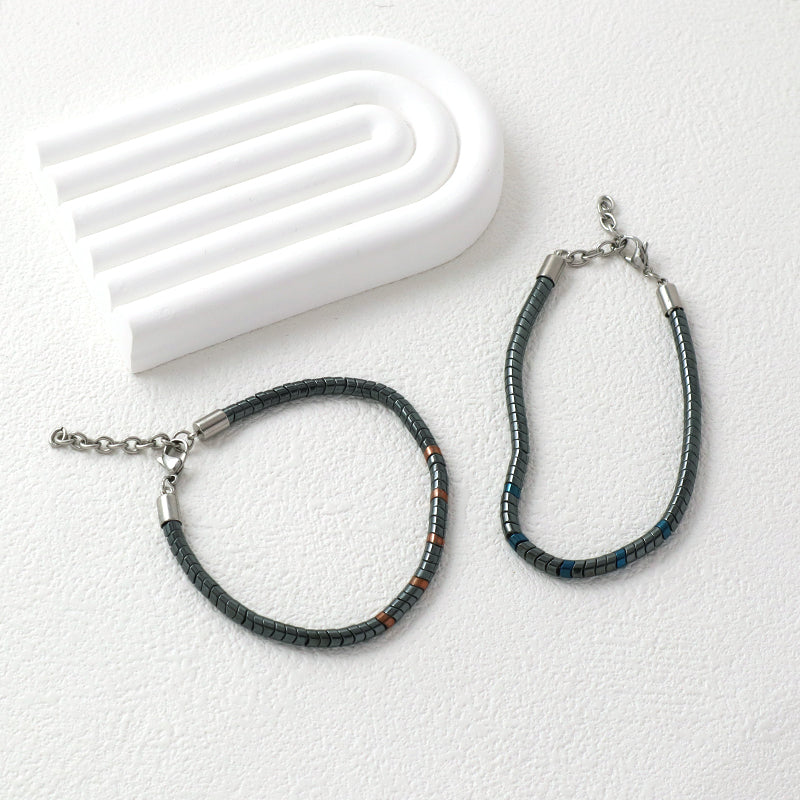 Custom China Factory Fashionable Manufacture Wholesale Jewelry Gift Bangle Women Ajustable Blue Gold Beads Charm Stainless Steel Bracelet