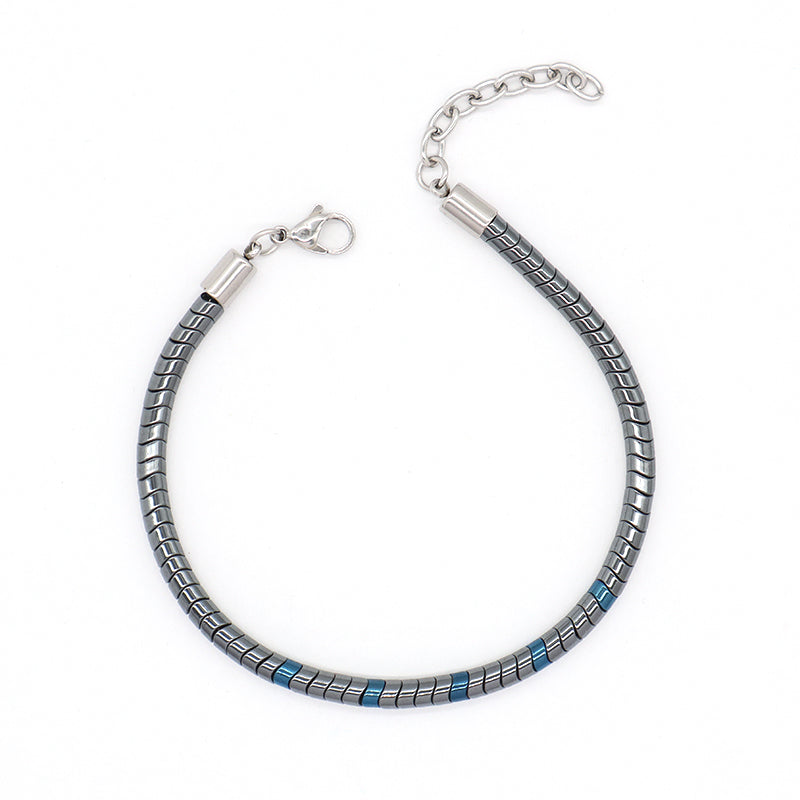 Custom China Factory Fashionable Manufacture Wholesale Jewelry Gift Bangle Women Ajustable Blue Gold Beads Charm Stainless Steel Bracelet
