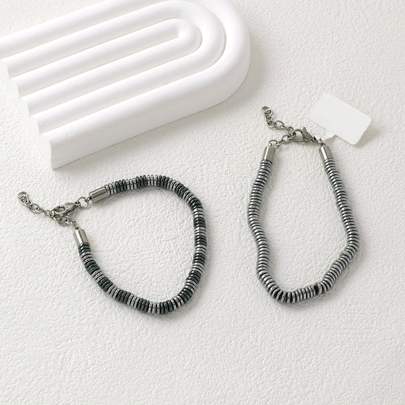 Wholesale Custom China Factory Fashionable Manufacture Jewelry Gift Bangle Women Ajustable Grey Charm Stainless Steel Bracelet