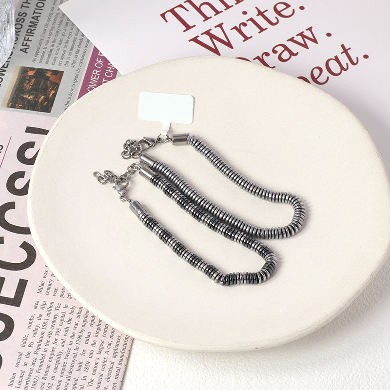 Wholesale Custom China Factory Fashionable Manufacture Jewelry Gift Bangle Women Ajustable Grey Charm Stainless Steel Bracelet