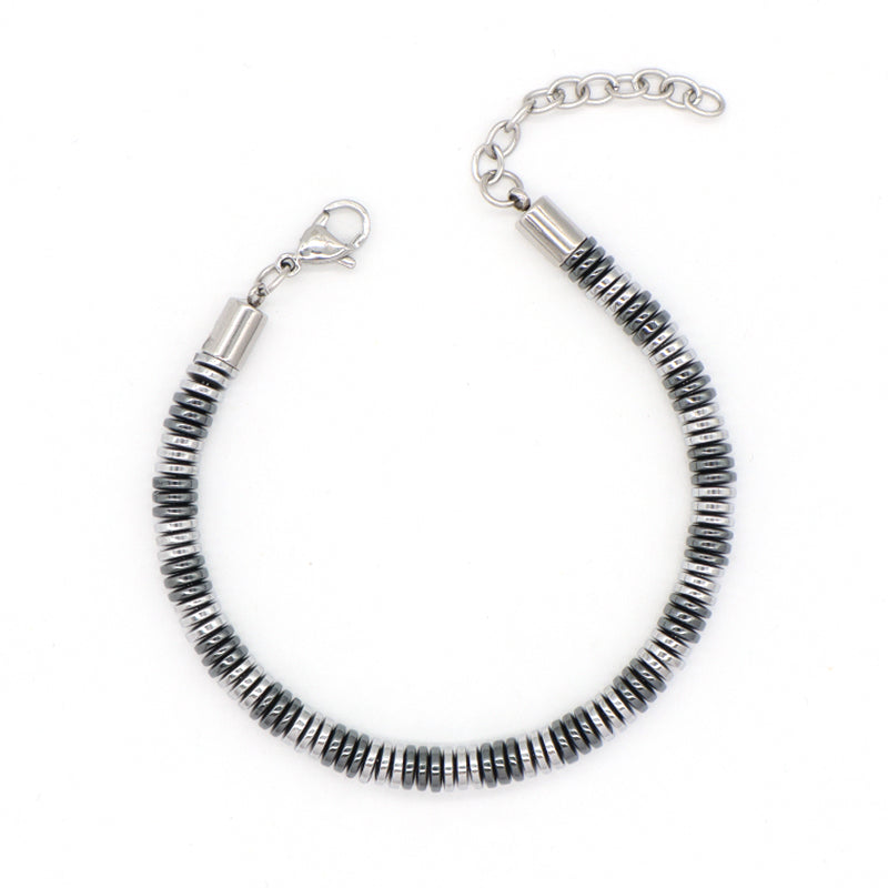 Wholesale Custom China Factory Fashionable Manufacture Jewelry Gift Bangle Women Ajustable Grey Charm Stainless Steel Bracelet