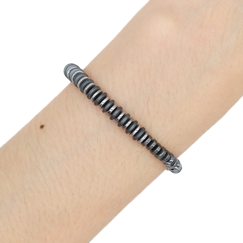 Custom China Factory Wholesale Fashionable Manufacture Bangle Jewelry Gift Men Women Ajustable Blue Grey Beads Charm Stainless Steel Bracelet