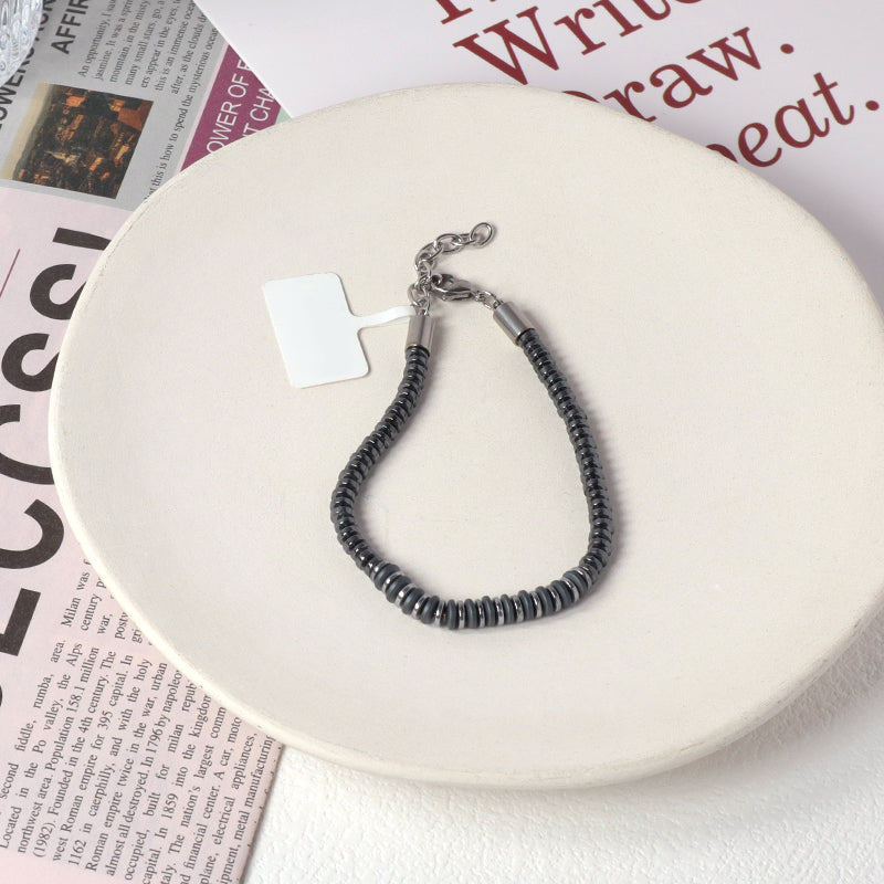 Custom China Factory Wholesale Fashionable Manufacture Bangle Jewelry Gift Men Women Ajustable Blue Grey Beads Charm Stainless Steel Bracelet