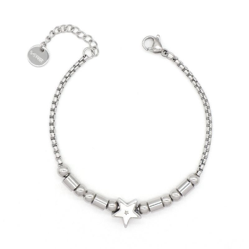 Women Customized Wholesale China Factory Manufacture Fashionable Ajustable No Tarnish Stainless Steel Cat Star Charm Bracelet Bangle For Jewelry Gift