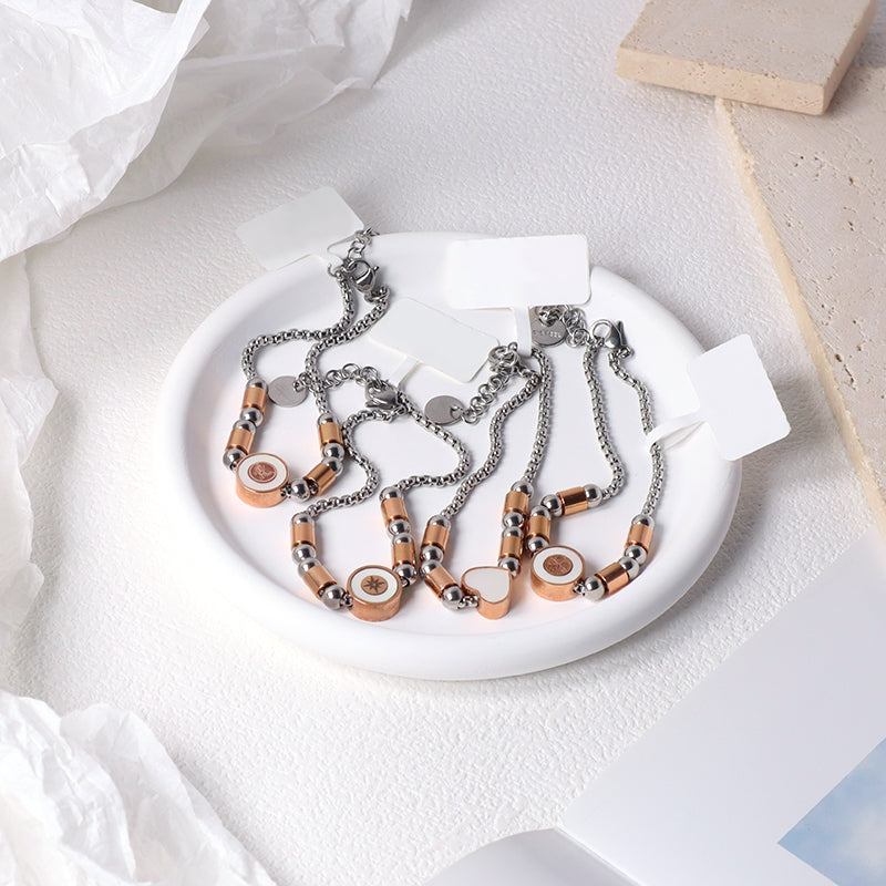 Wholesale Women Customized China Factory Manufacture Fashionable Ajustable Gift No Tarnish Stainless Steel Heart Tree Butterfly Charm Bracelet Bangle For Jewelry