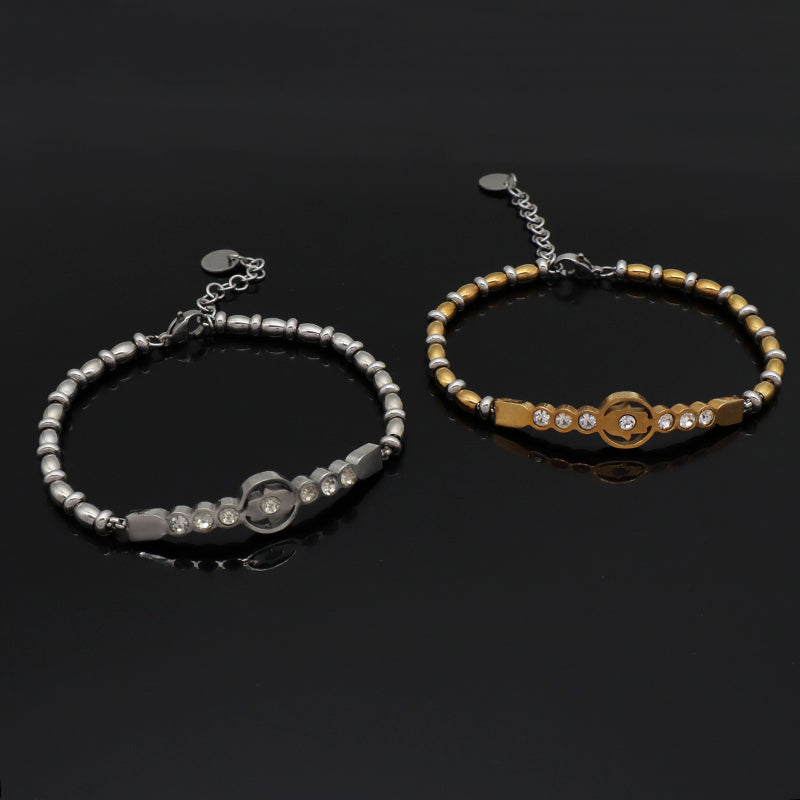 Manufacture Custom Wholesale Fashionable China Factory Jewelry Ajustable CZ Gold Plated Hand Stainless Steel Cuff Bracelet Bangle For Gift