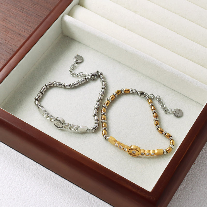 Manufacture Custom Wholesale Fashionable China Factory Jewelry Ajustable CZ Gold Plated Hand Stainless Steel Cuff Bracelet Bangle For Gift