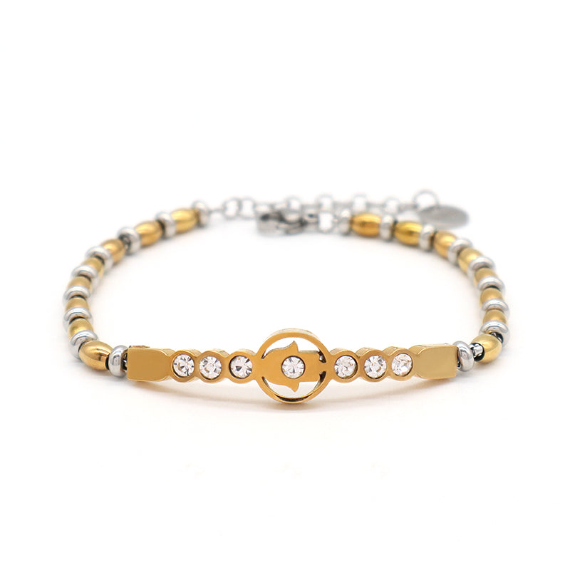 Manufacture Custom Wholesale Fashionable China Factory Jewelry Ajustable CZ Gold Plated Hand Stainless Steel Cuff Bracelet Bangle For Gift