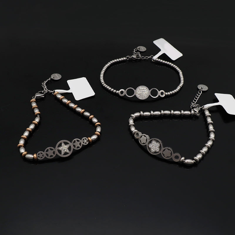 Ajustable Custom Manufacture Wholesale Fashionable China Factory Gift Women Bracelet Jewelry CZ No Tarnish Star Charm Stainless Steel Cuff Bangle
