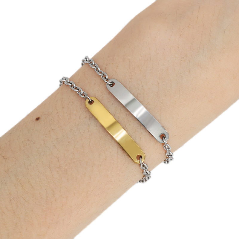 Fashionable Women Customized Wholesale China Factory Manufacture Ajustable No Tarnish Stainless Steel Charm Bracelet Bangle For Jewelry Gift