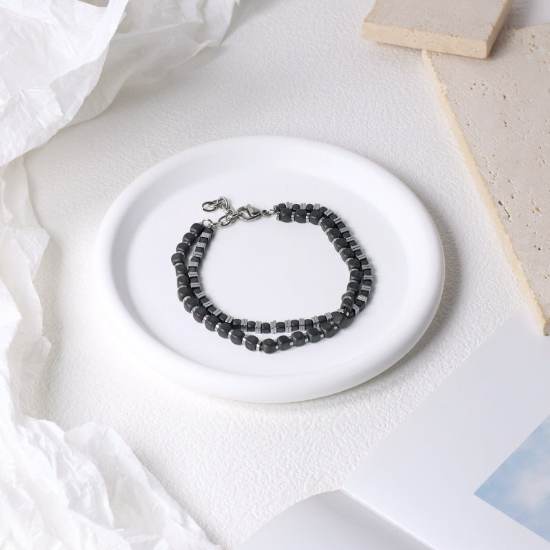 Customized Wholesale China Factory Manufacture Fashionable Women Jewelry Gift Ajustable No Tarnish Stainless Steel Double Layer Bracelet Bangle