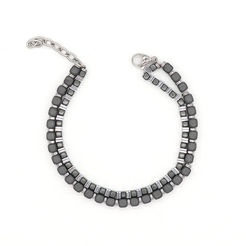 Customized Wholesale China Factory Manufacture Fashionable Women Jewelry Gift Ajustable No Tarnish Stainless Steel Double Layer Bracelet Bangle