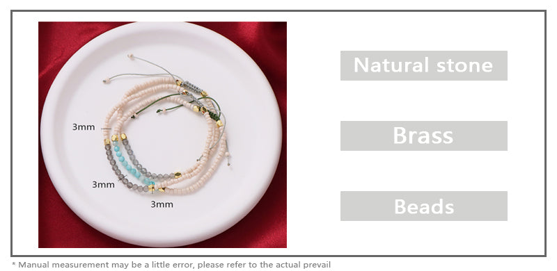 New Custom Women Handmade Ajustable Gold Plated Charm Glass Crystal Seed Beads Woven Macrame Bracelet