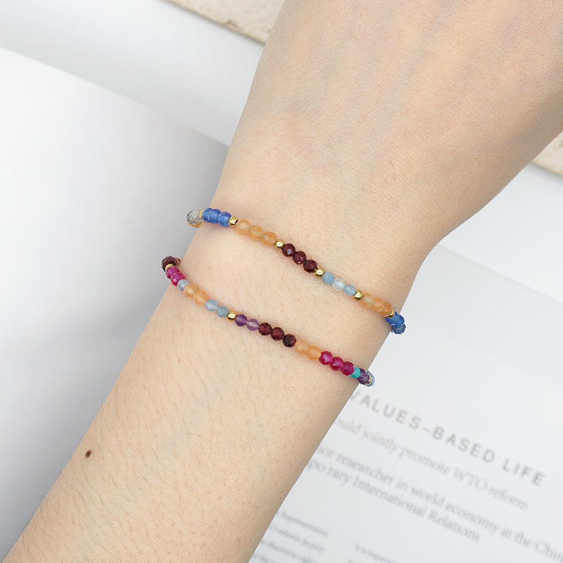 New Bulk Sale Fashion Customized Handmade Ajustable Gold Plated Charm Natural Stone Beads Macrame Woven Bracelet For Women Gift