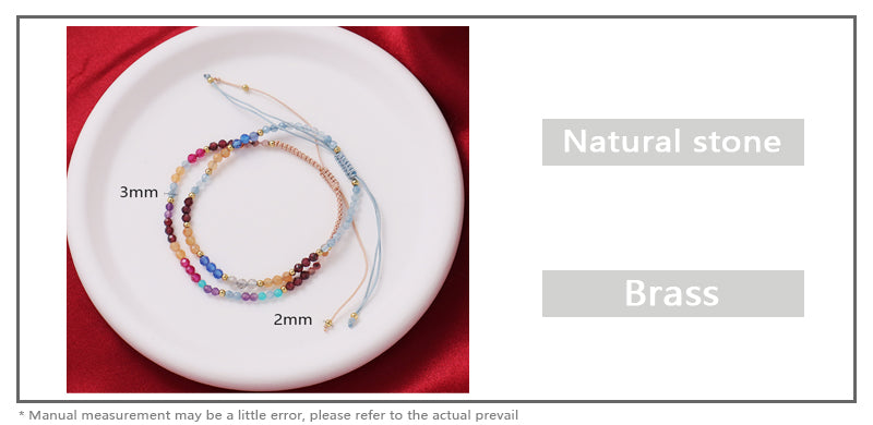 New Bulk Sale Fashion Customized Handmade Ajustable Gold Plated Charm Natural Stone Beads Macrame Woven Bracelet For Women Gift